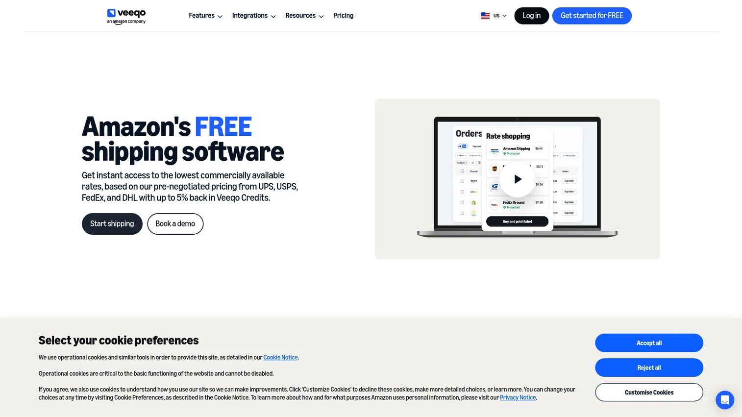 Veeqo dashboard showing shipping and inventory management for multichannel sellers