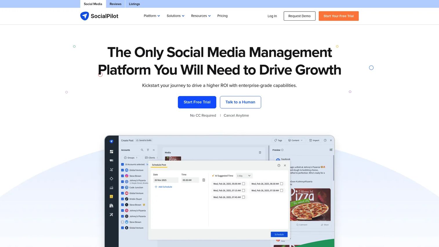 SocialPilot agency scheduling and client management