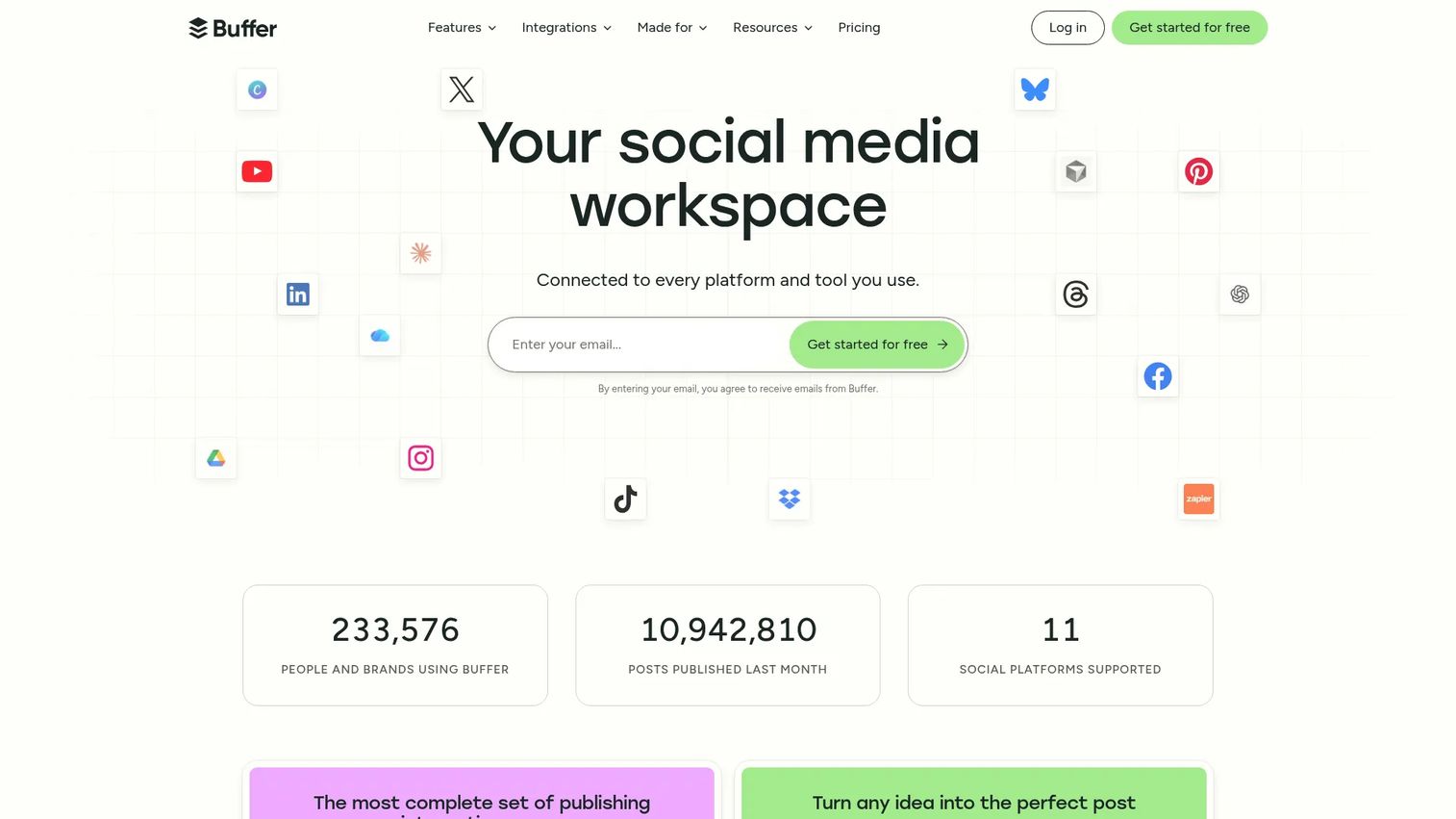 Buffer scheduling and publishing interface