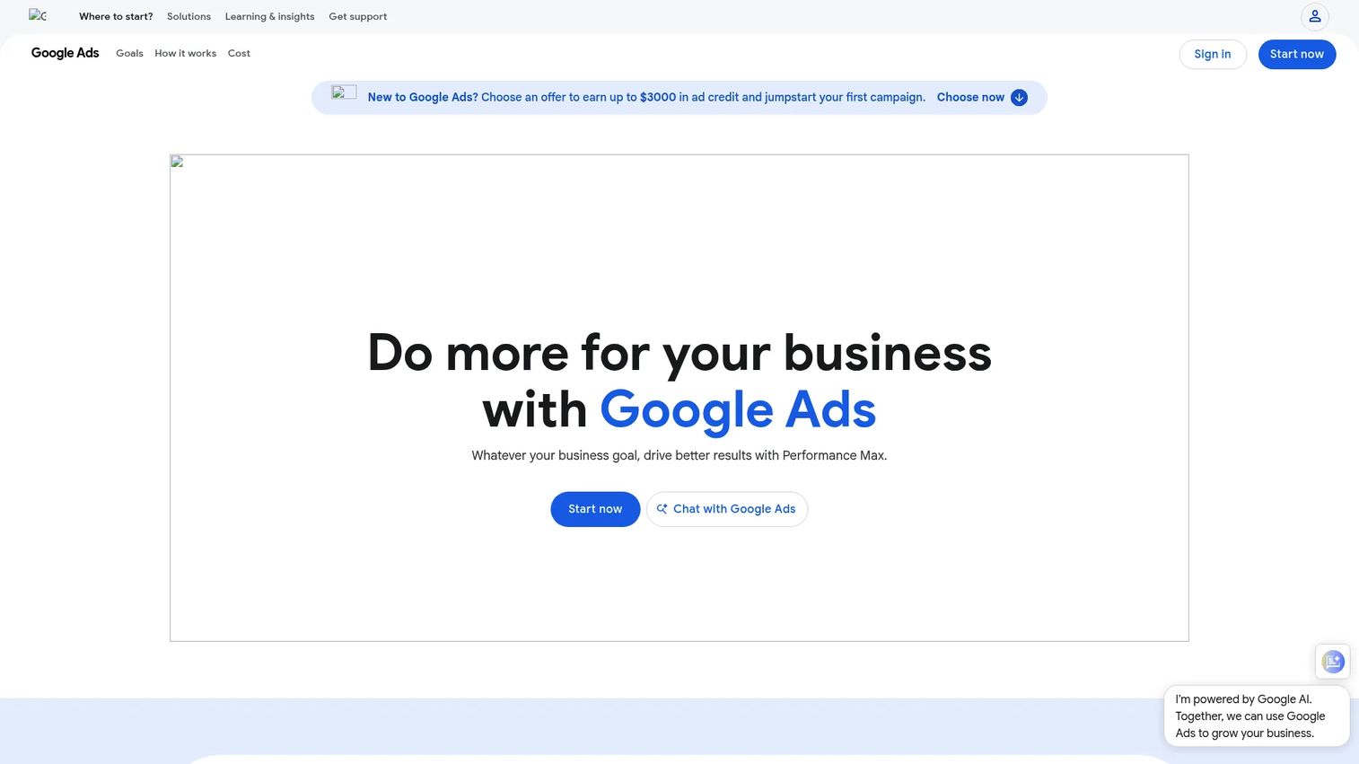 Google Ads mobile advertising platform interface