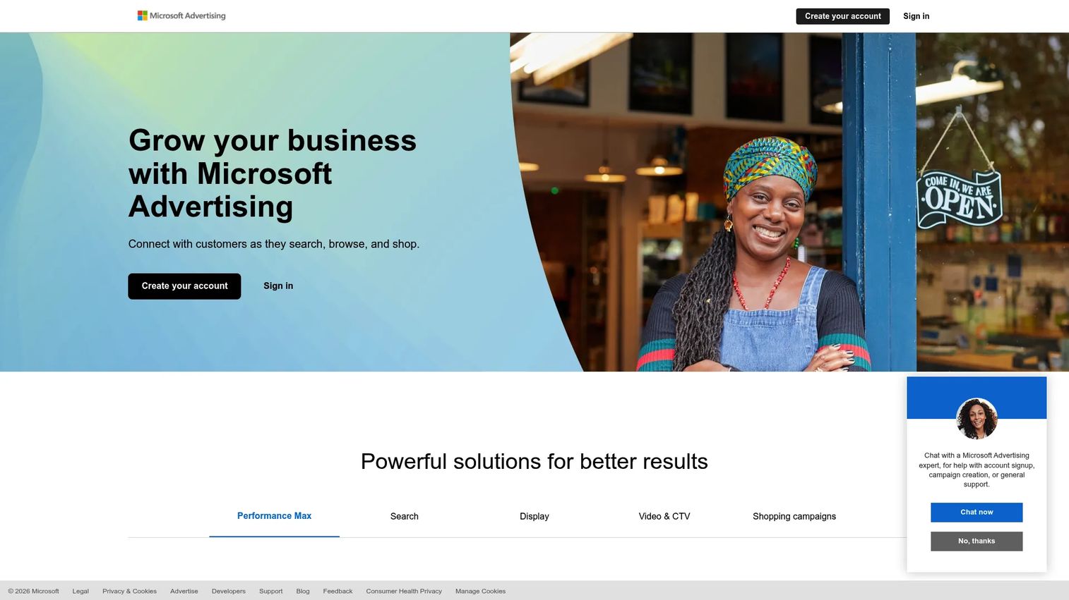 Bing Ads search advertising platform from Microsoft