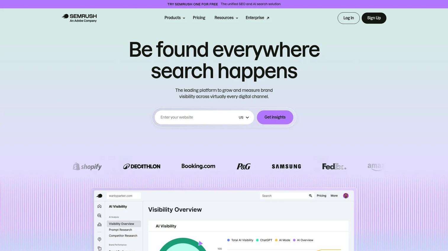 Semrush competitive research platform interface