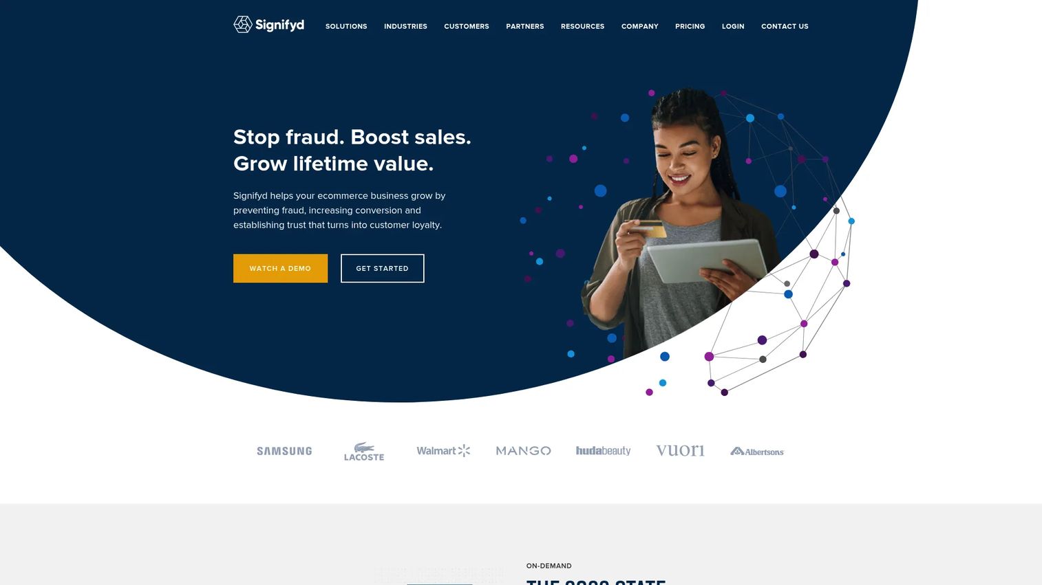 Signifyd ecommerce fraud protection homepage