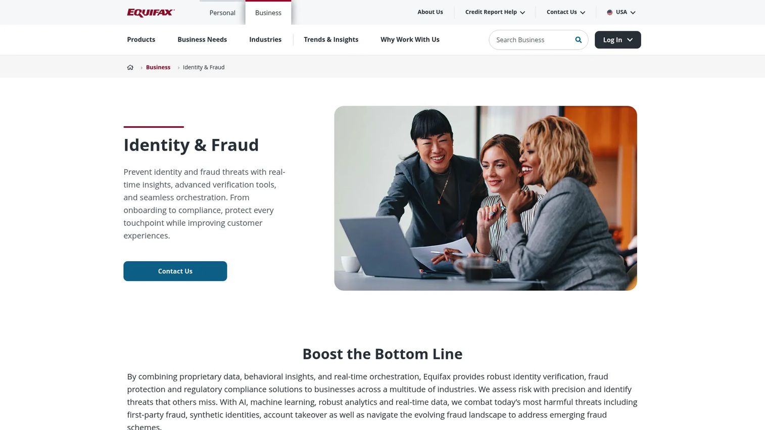 Kount fraud prevention and identity trust homepage