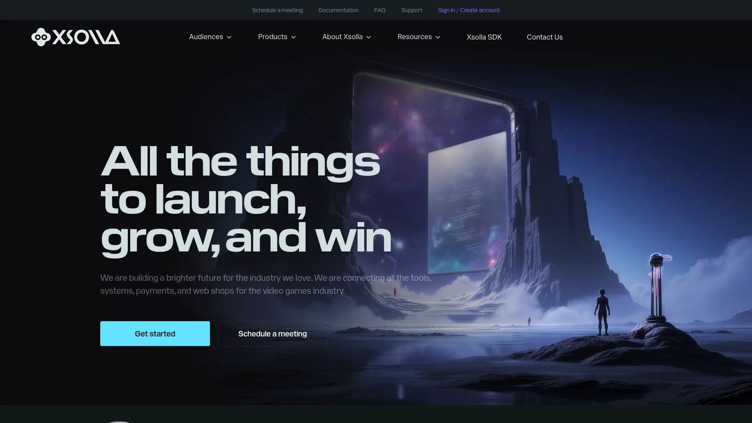 Xsolla video game commerce platform homepage