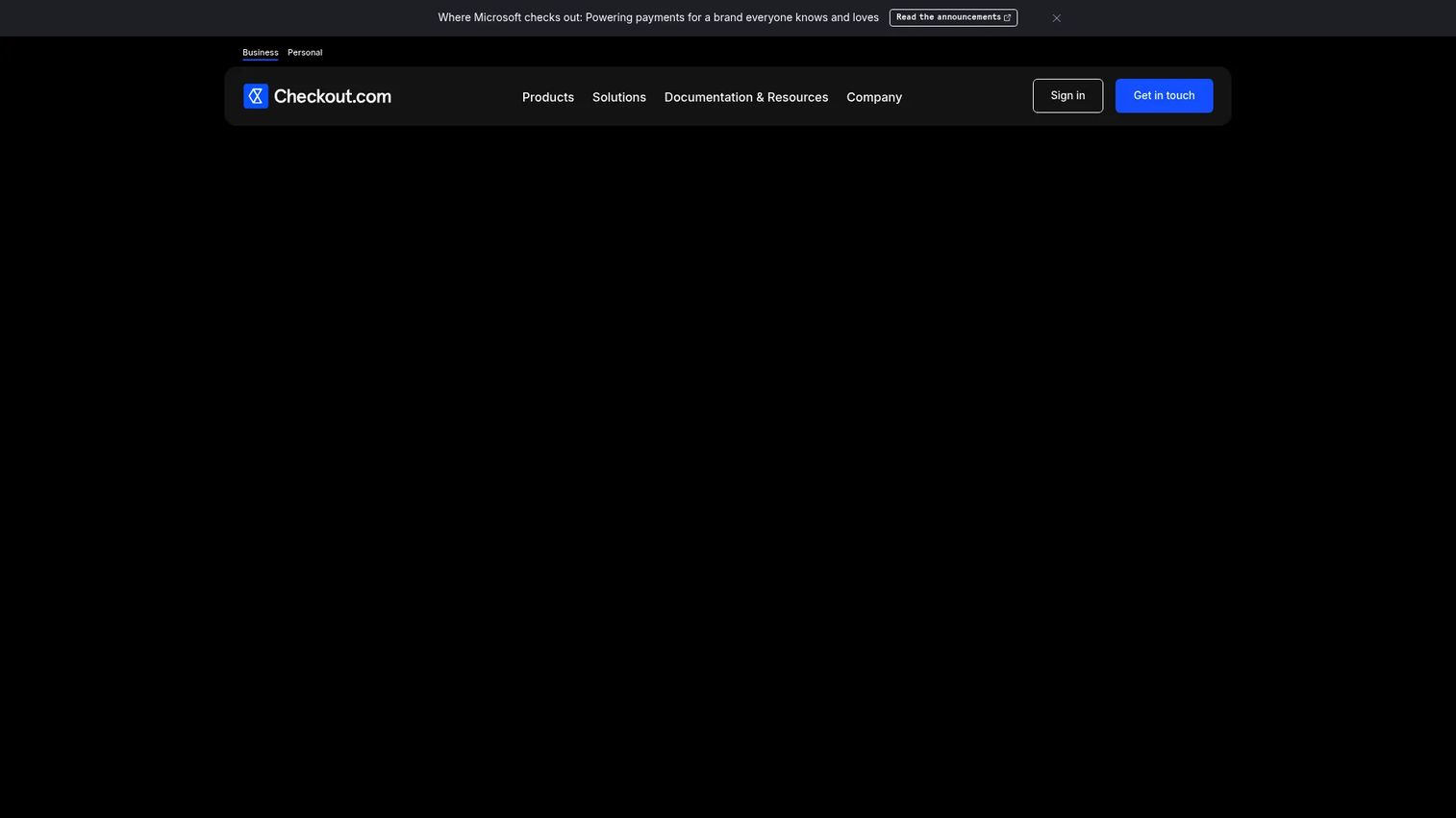 Checkout.com global digital payments platform homepage