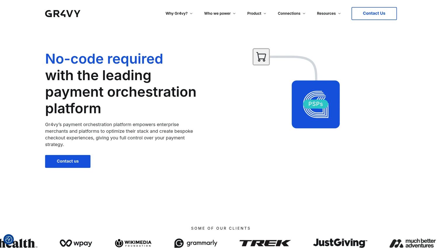 Gr4vy cloud-native payment orchestration homepage