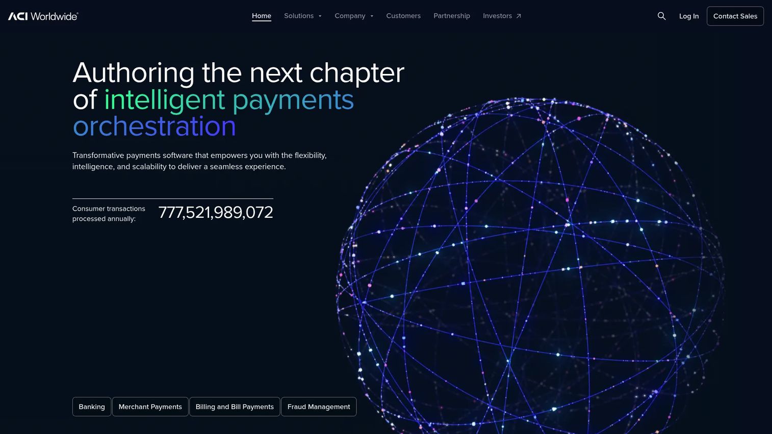 ACI Worldwide payments platform homepage