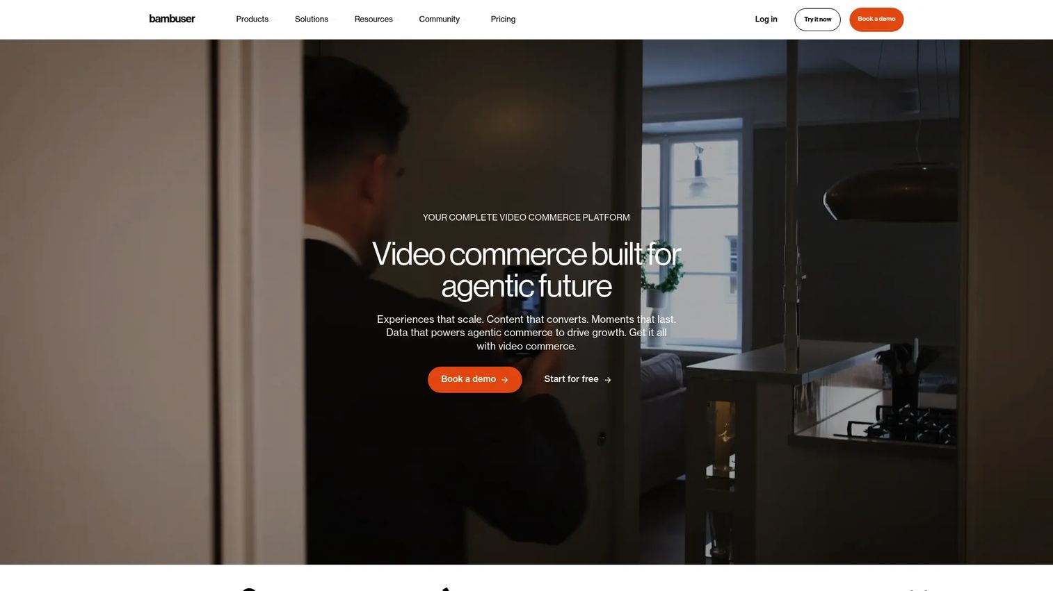 Bambuser live and shoppable video commerce platform homepage
