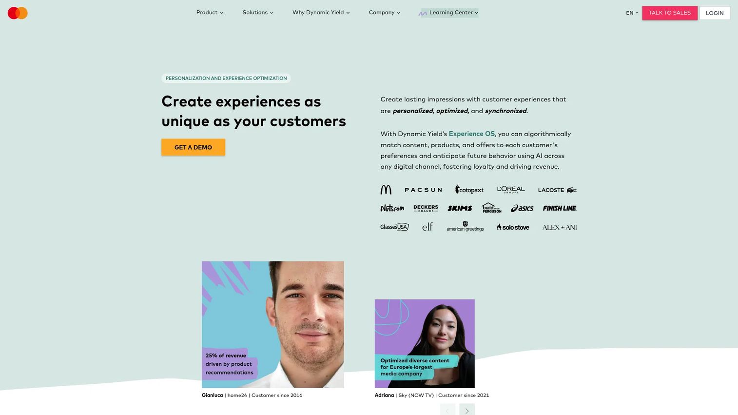 DynamicYield personalization and experimentation platform