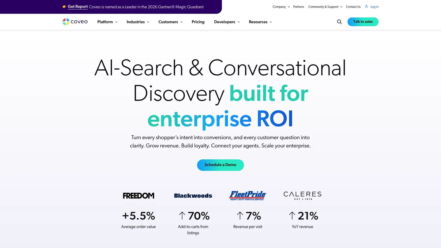 Coveo AI search and generative experience platform