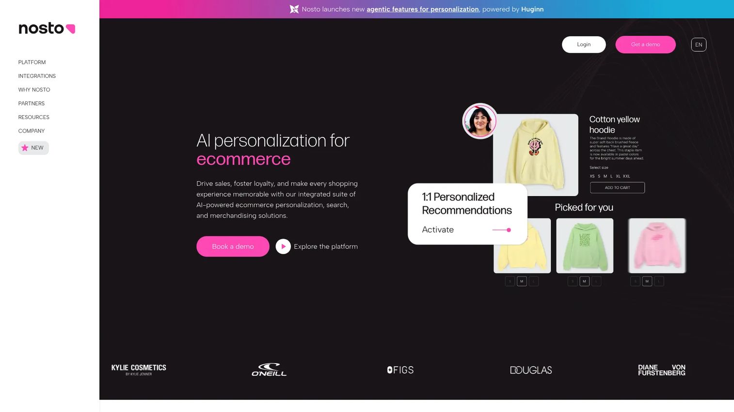 Nosto ecommerce personalization and merchandising platform