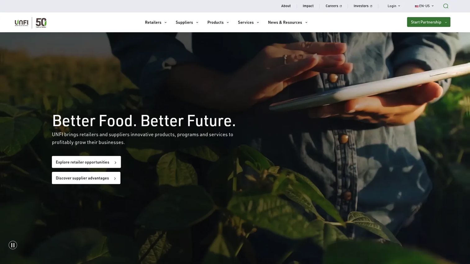 UNFI wholesale food distribution and retailer services platform