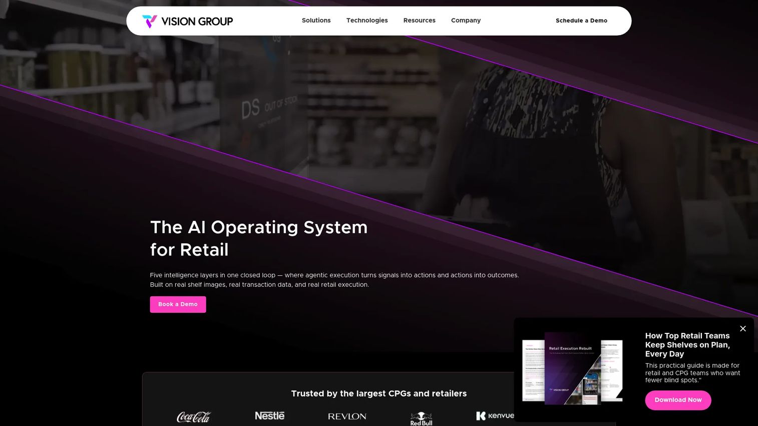 Vision Group Retail AI shelf execution and IoT monitoring platform
