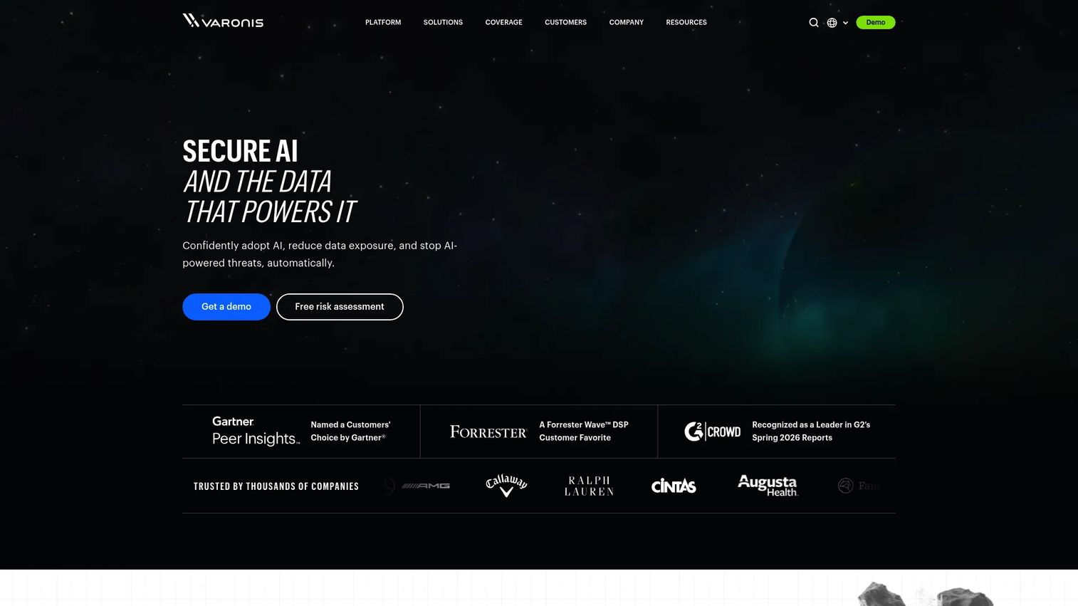 Varonis Data Security Platform discovery and monitoring interface