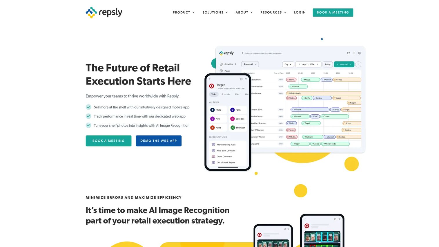 Repsly retail execution software dashboard