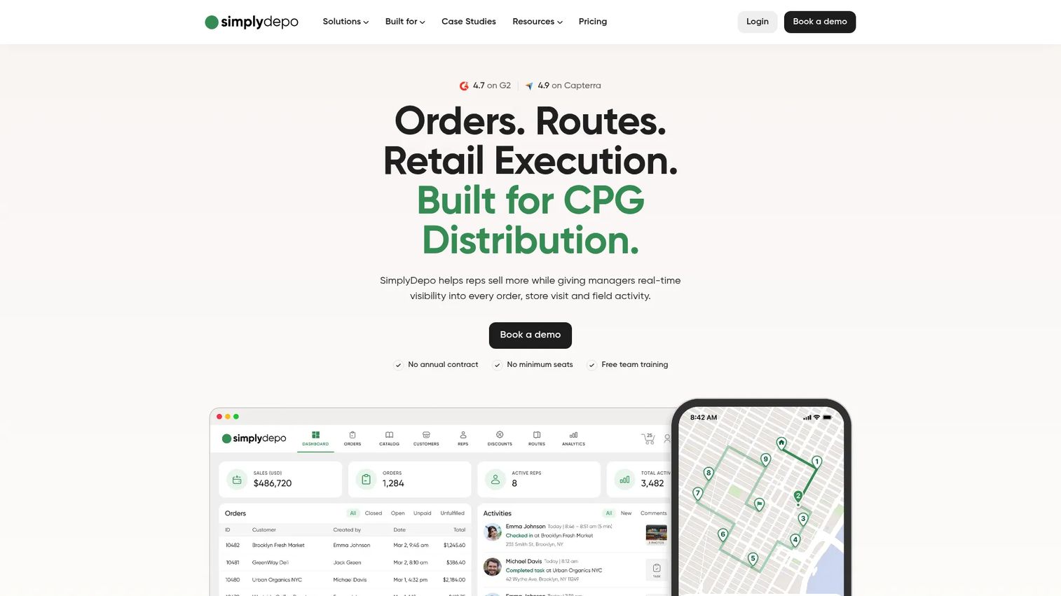 SimplyDepo B2B sales and retail execution platform