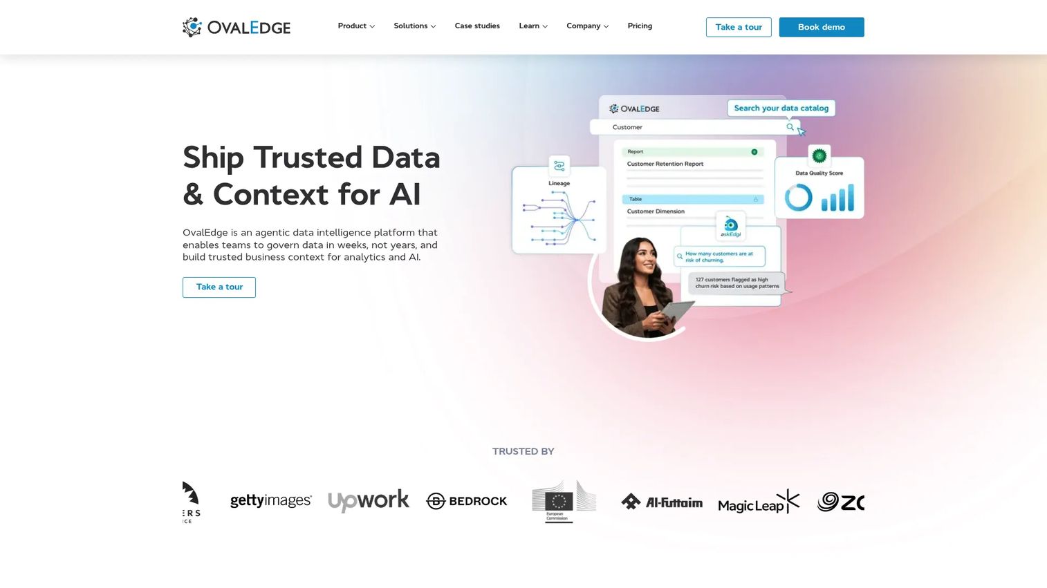 OvalEdge data intelligence platform homepage