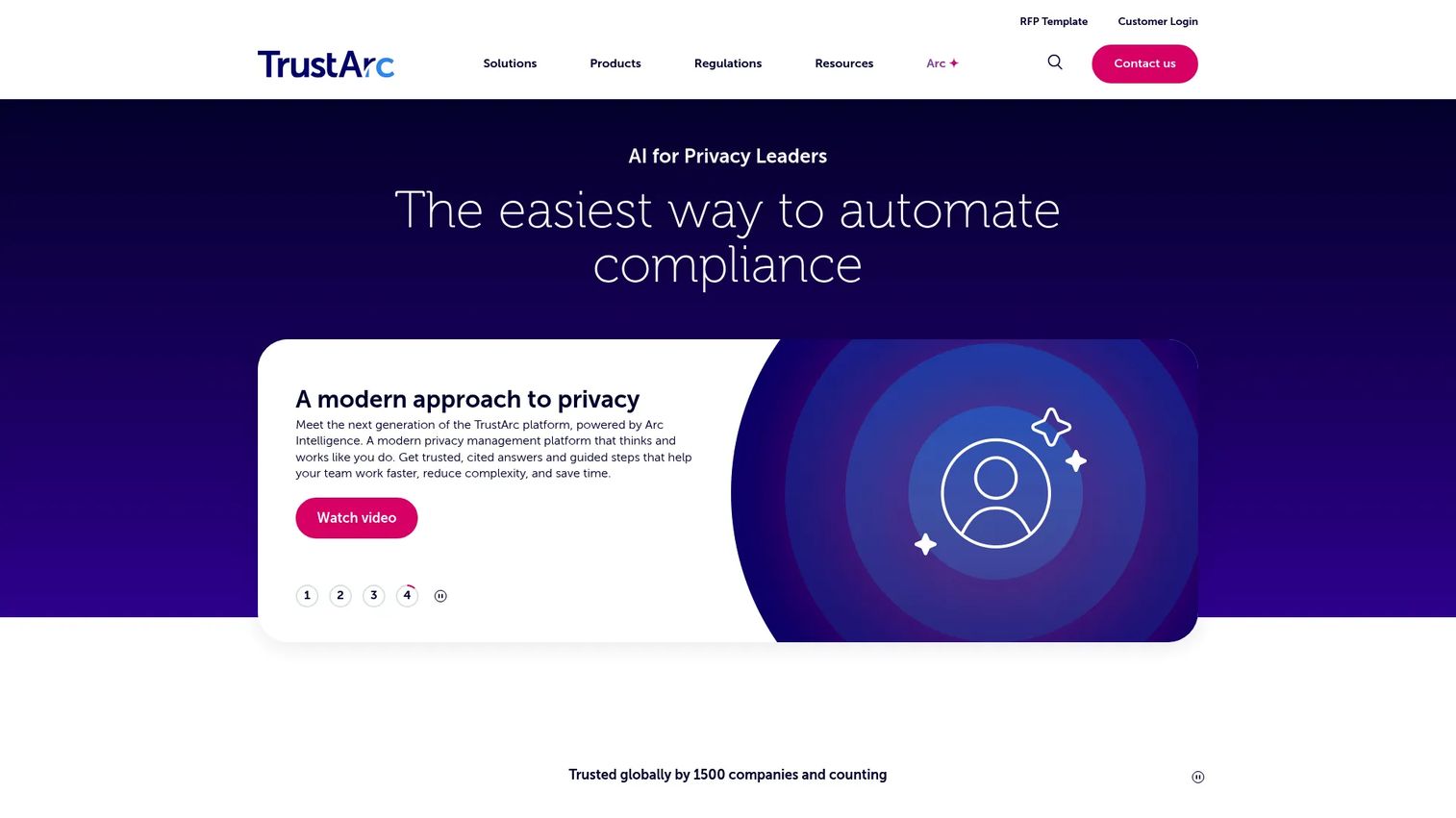 TrustArc privacy management platform homepage