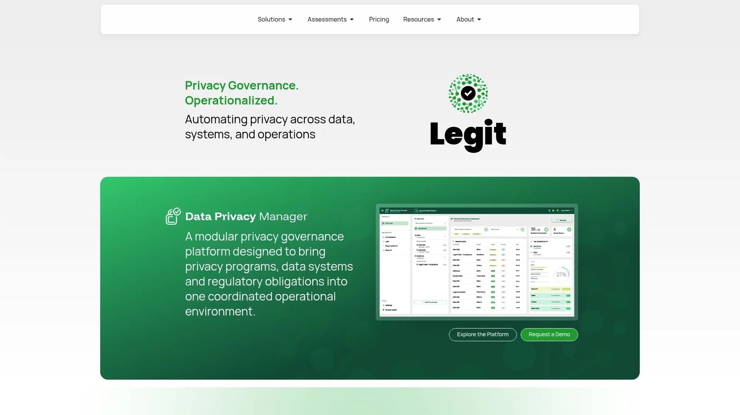 Data Privacy Manager privacy automation homepage