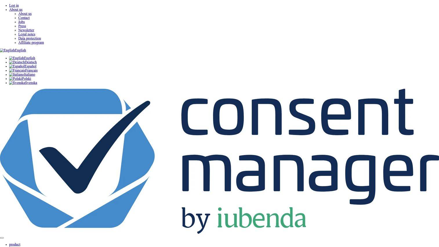 Consentmanager CMP homepage