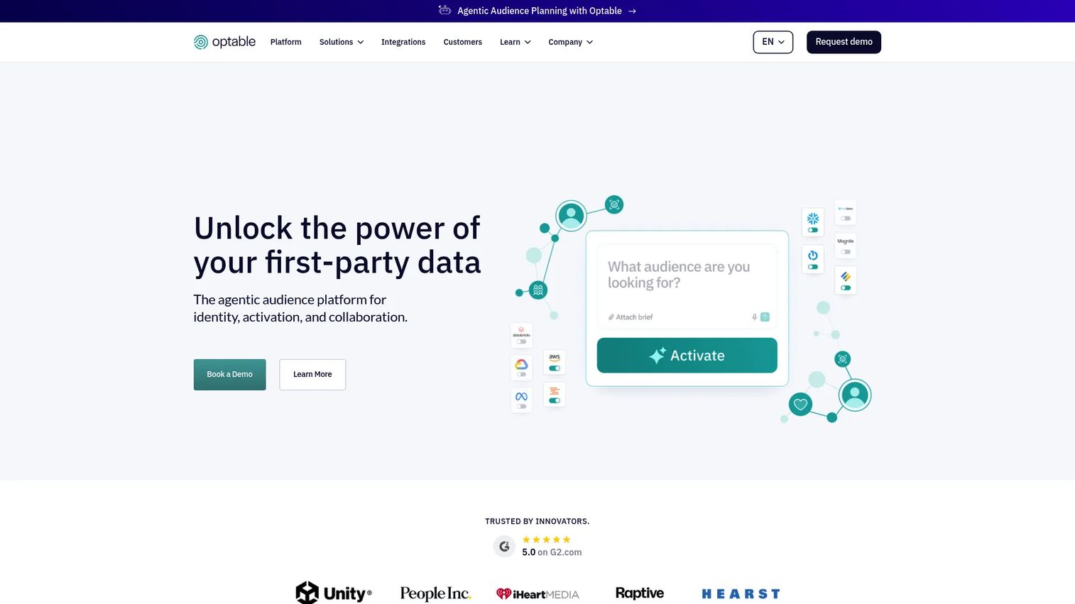 Optable homepage