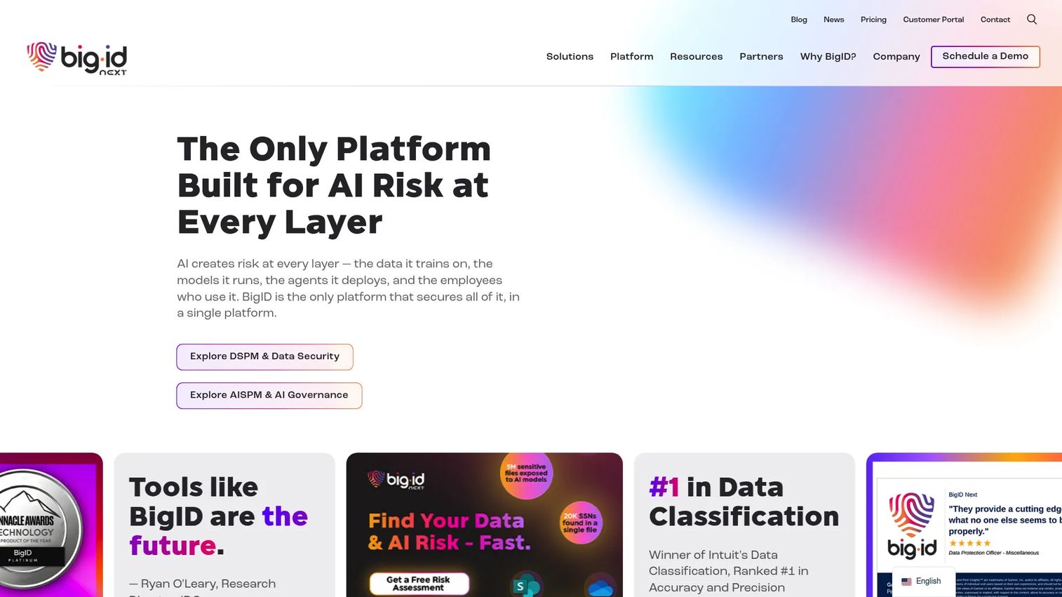 BigID data security, privacy, and governance platform