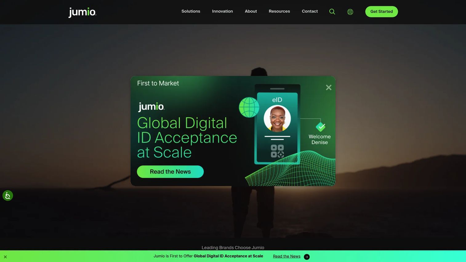Jumio enterprise identity verification platform homepage