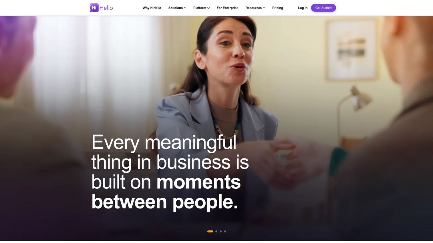 HiHello professional presence platform homepage