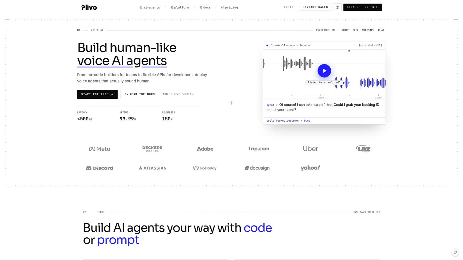 Plivo cloud communications and API platform