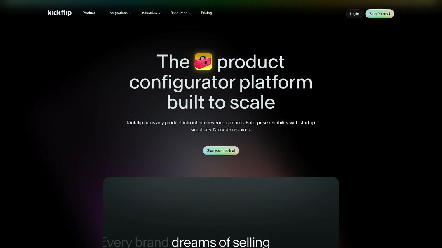 Kickflip no-code product configurator with live preview
