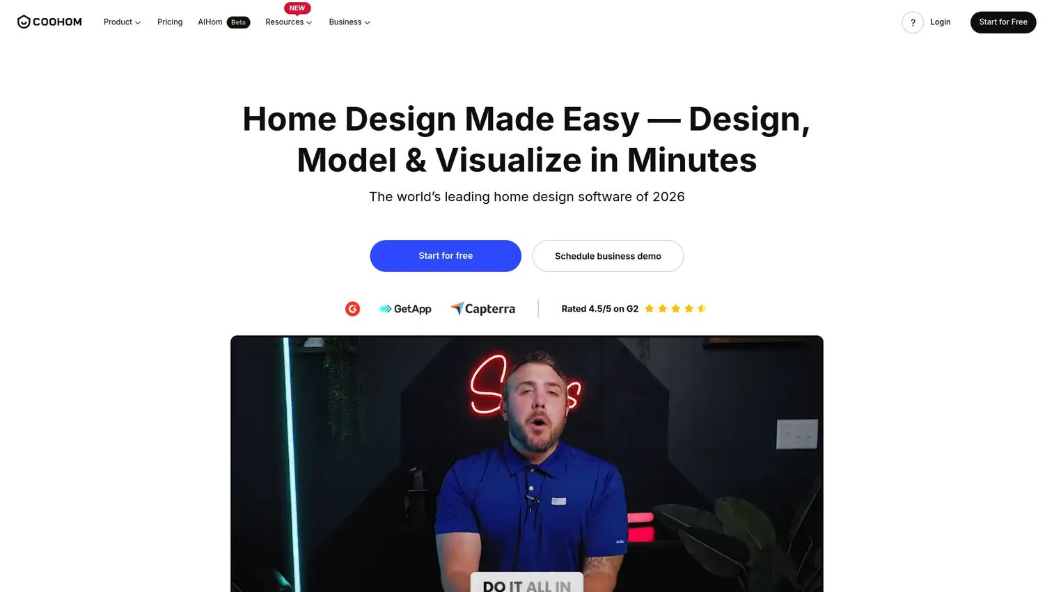Coohom 3D home design and rendering platform