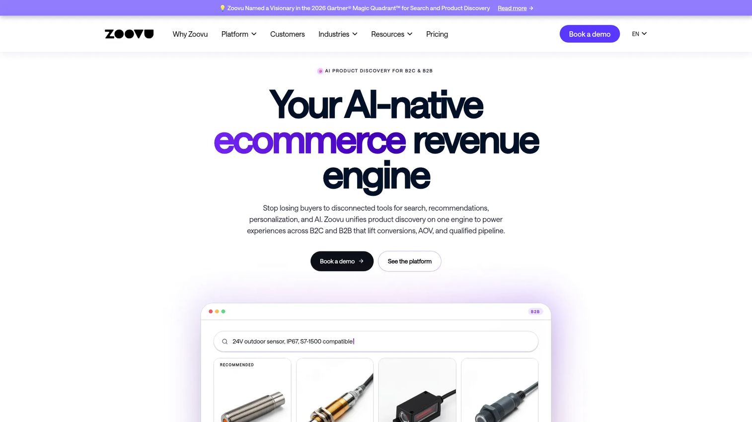 Zoovu AI product discovery and guided selling platform