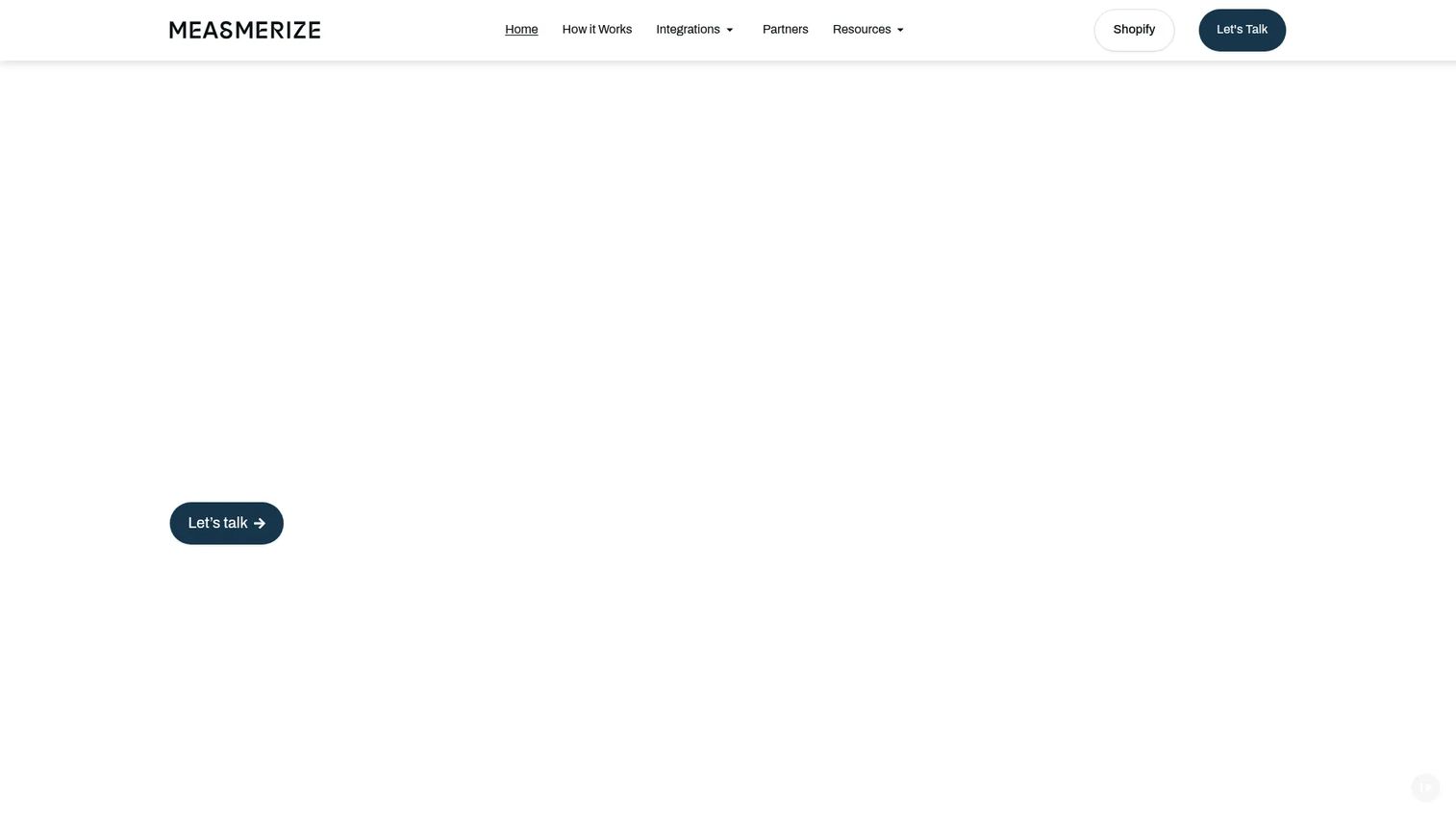 Measmerize AI size advisor homepage