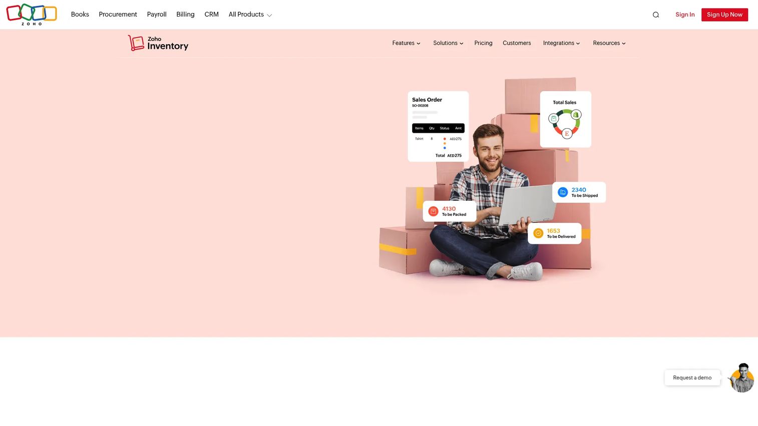 Zoho Inventory order and stock management