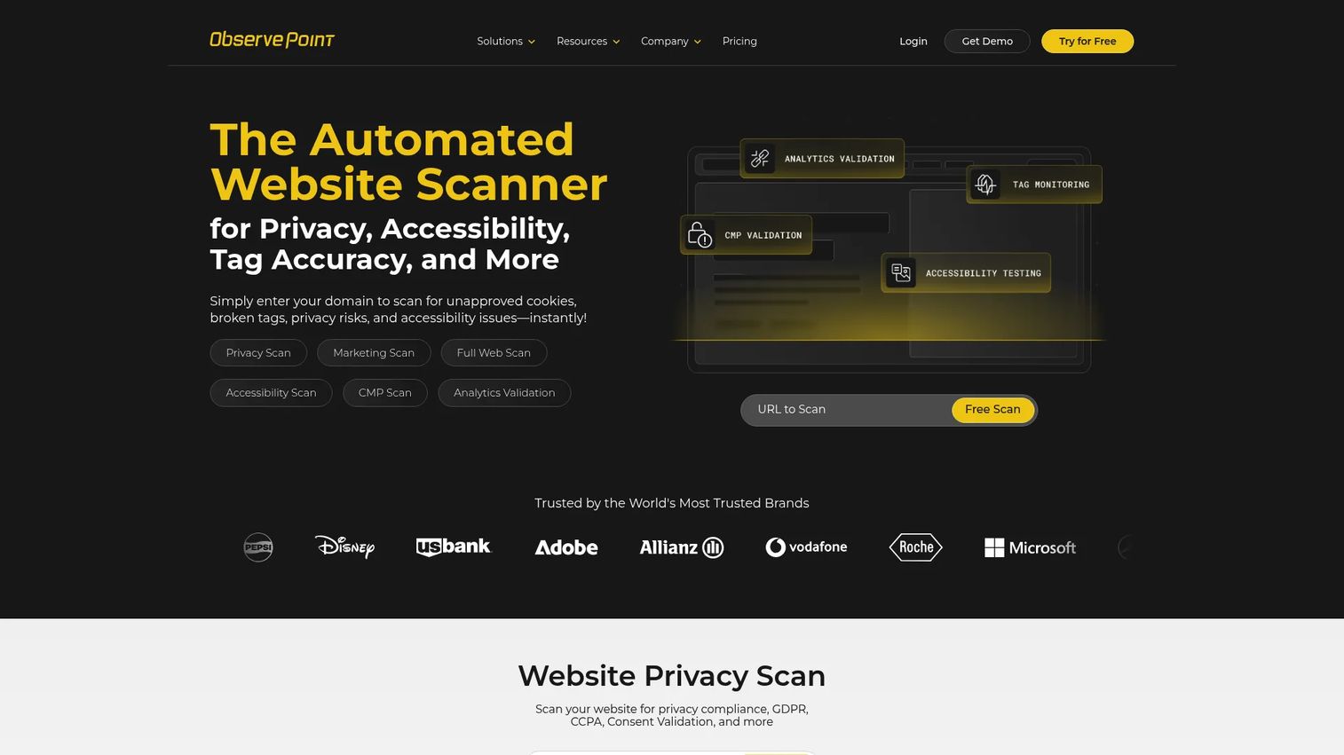 ObservePoint automated web governance platform