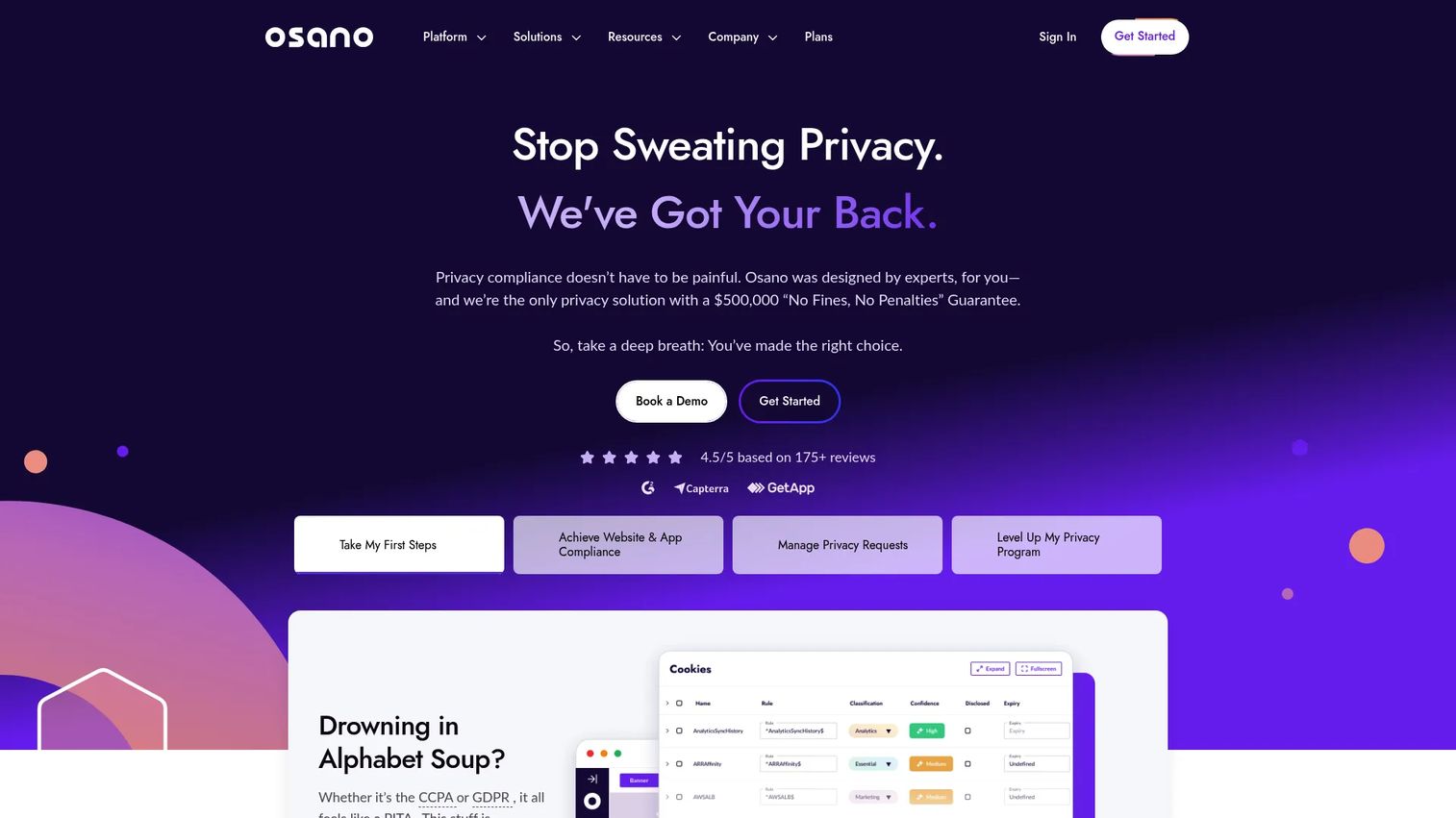 Osano data privacy management platform