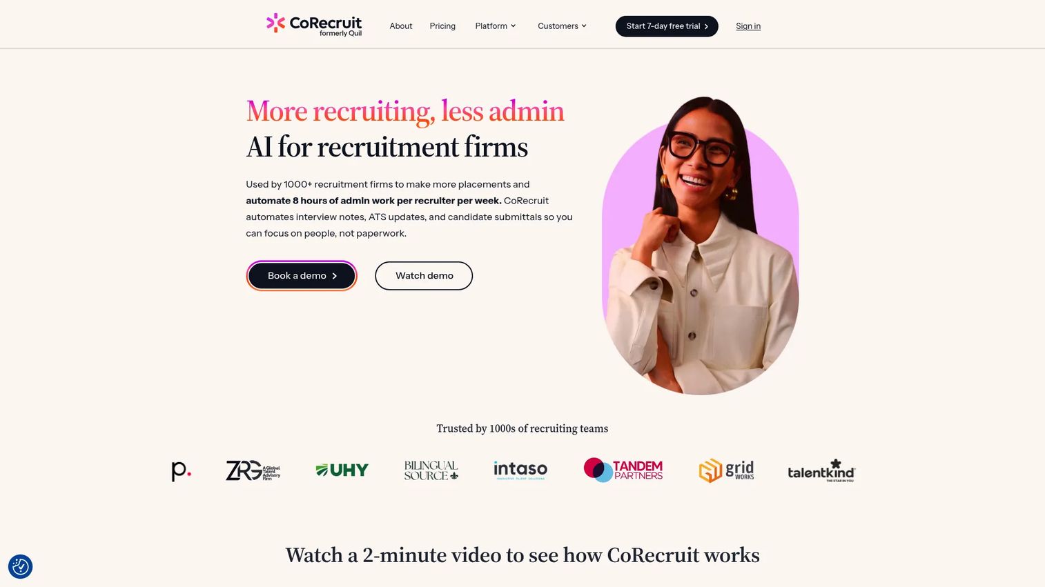CoRecruit AI recruiting software homepage