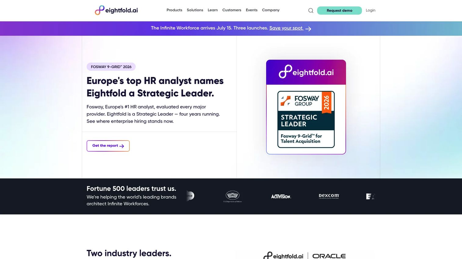 Eightfold AI talent intelligence platform homepage