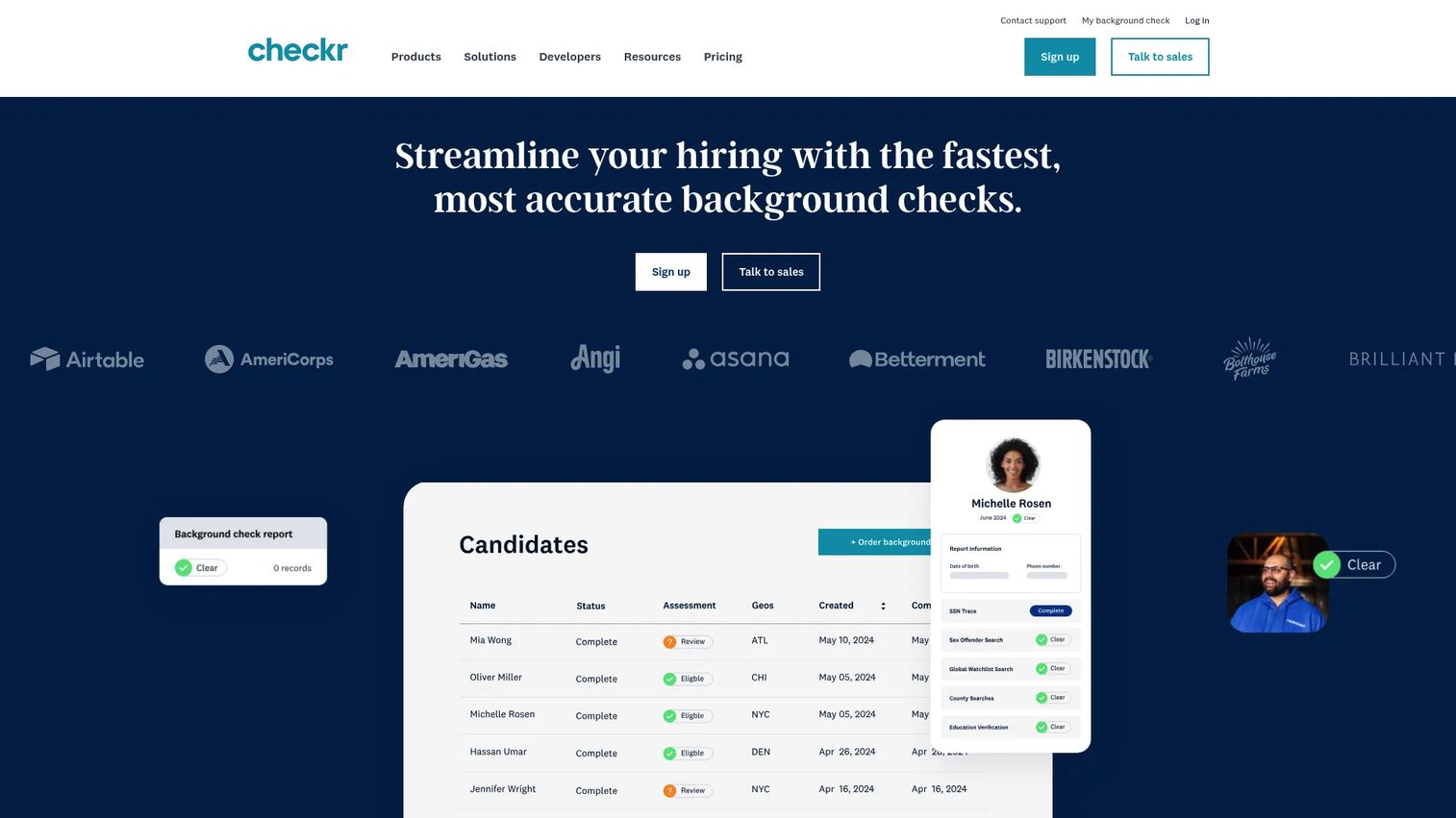 Checkr background check software