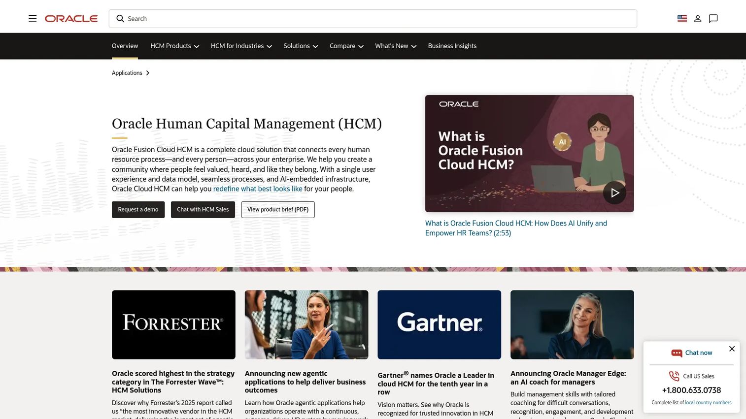 Oracle Talent Management Cloud homepage