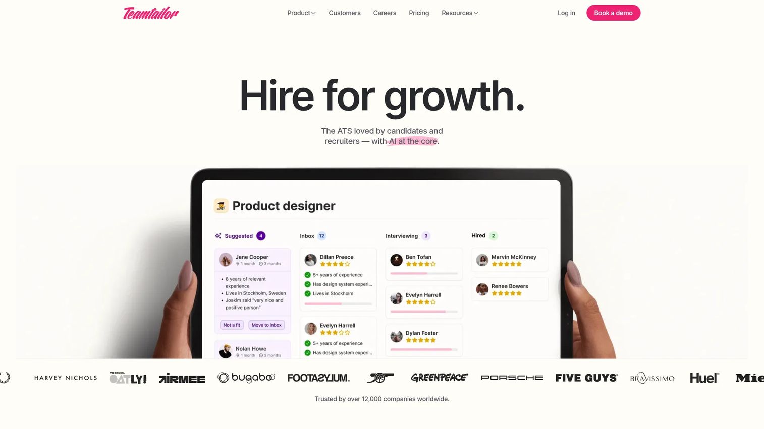 Teamtailor recruitment and employer branding software homepage