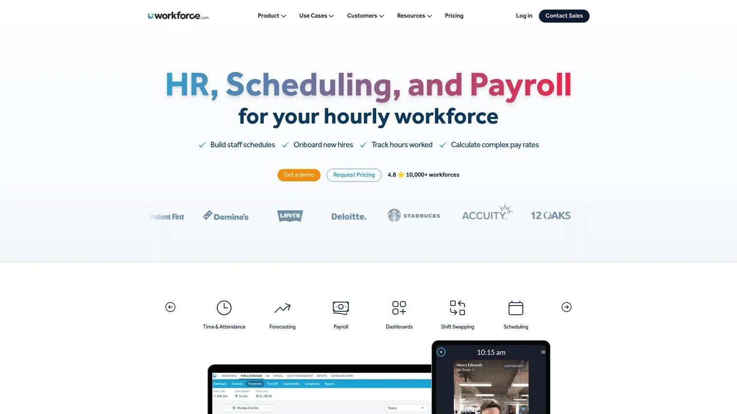 Workforce.com workforce management software homepage