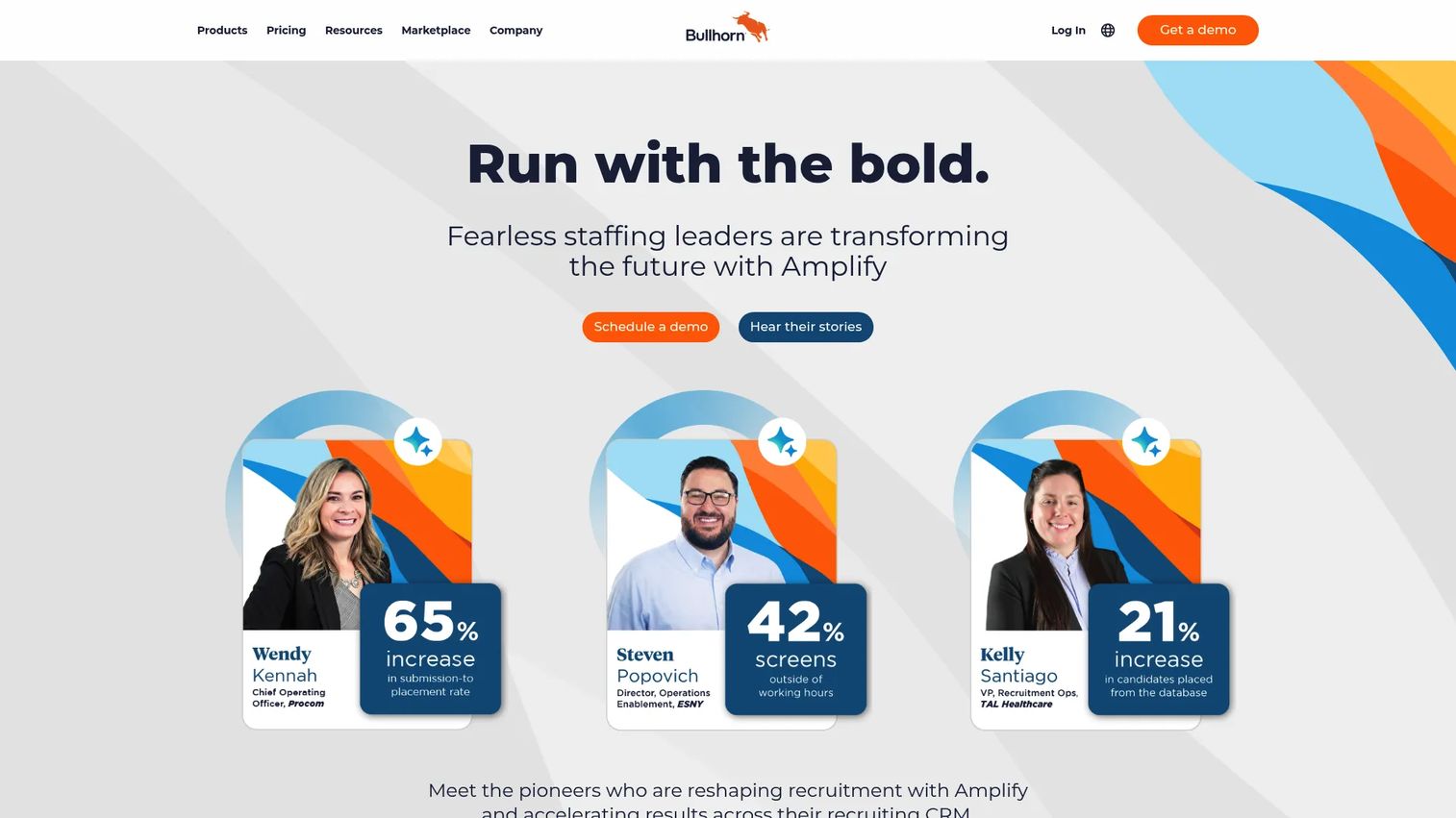 Bullhorn staffing software homepage