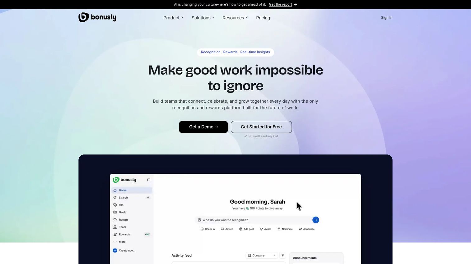 Bonusly recognition and rewards platform