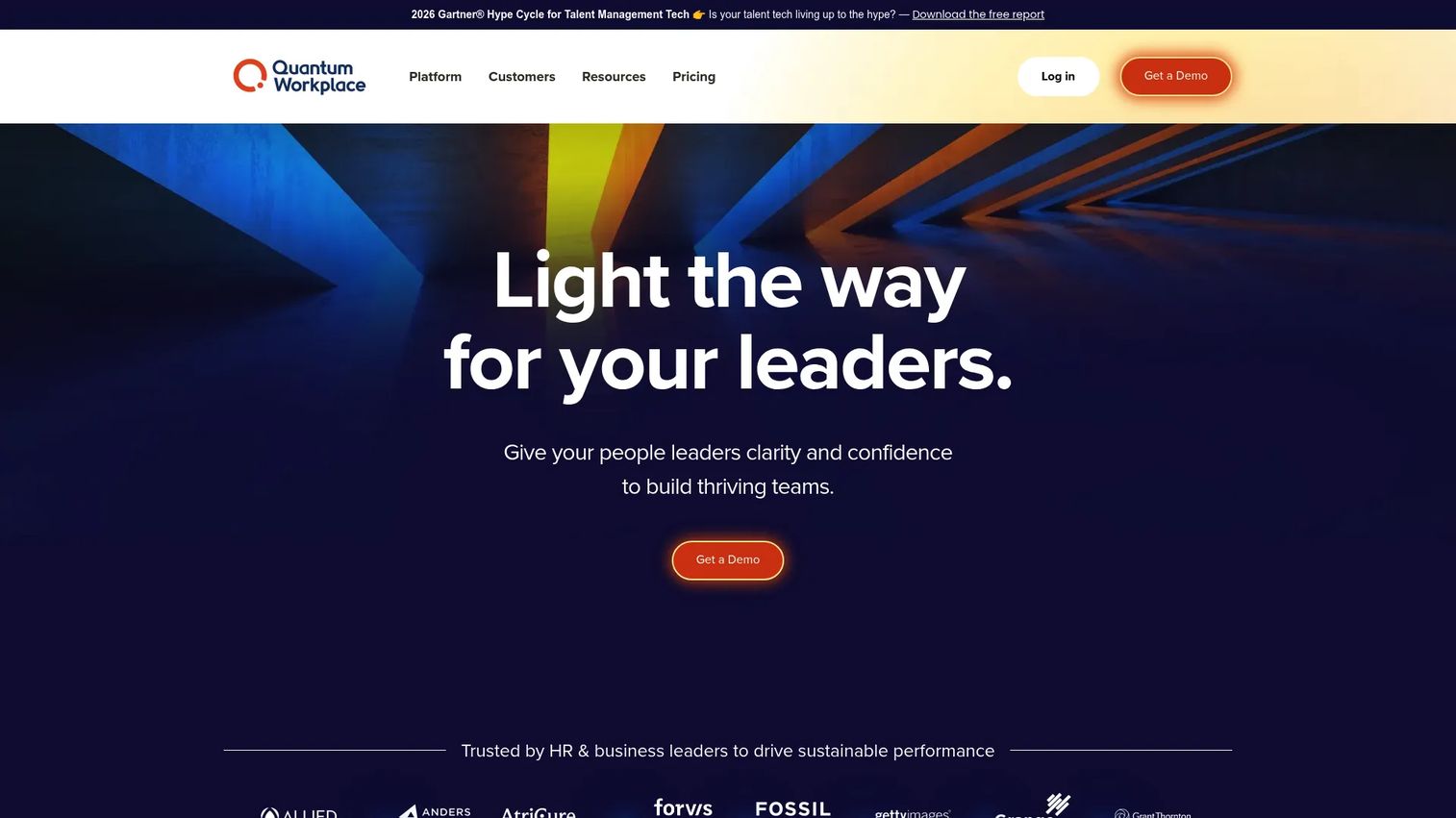 Quantum Workplace employee success platform homepage