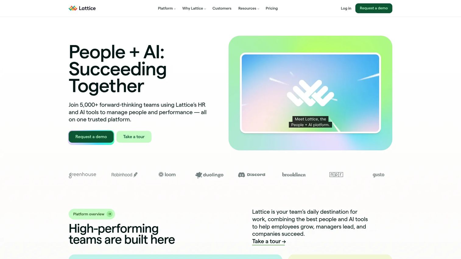 Lattice people management platform interface