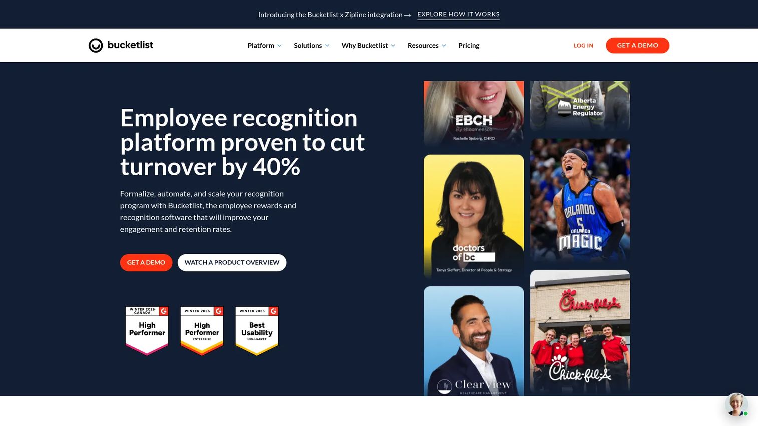 Bucketlist Rewards configurable recognition and rewards platform
