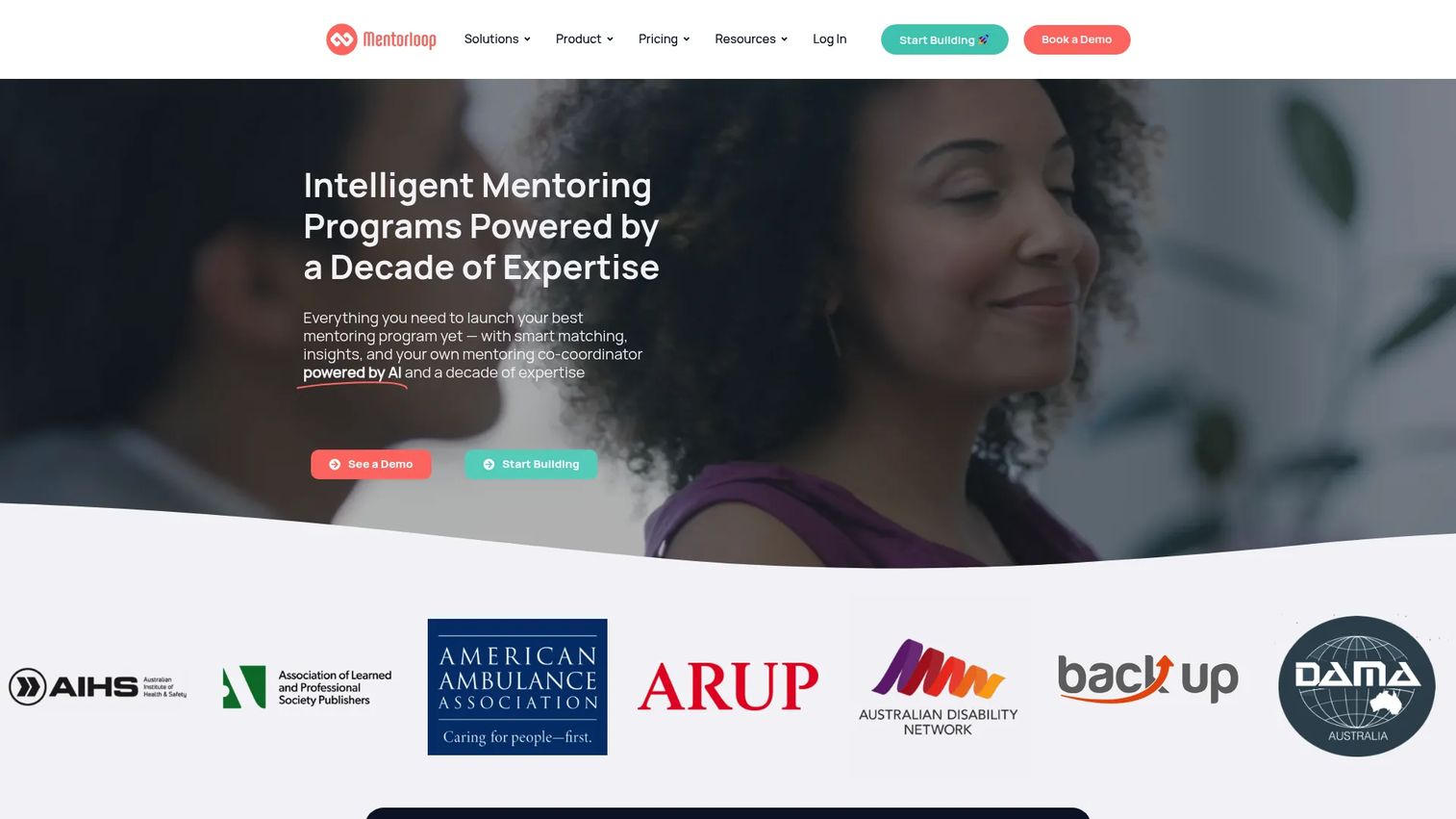 MentorLoop mentoring software homepage