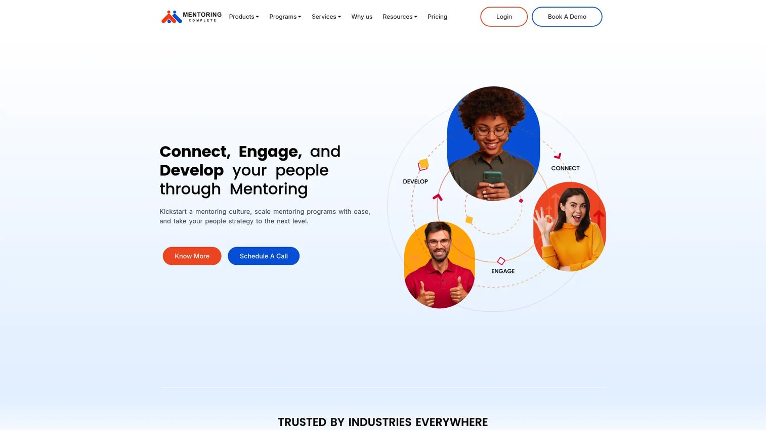 Mentoring Complete mentoring software homepage